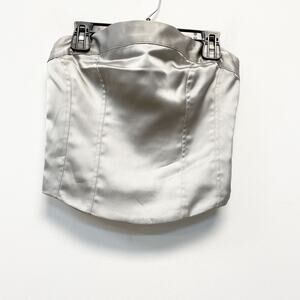 Wild Fable Women's Satin Bustier Tube Top Silver Size XS